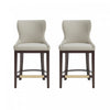 Blair Modern Wood Upholstered Counter Stool in Stone - Set of 2 Bar Stool
