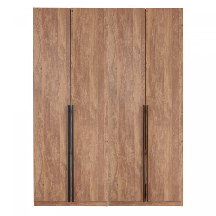 Lee Modern 32\" Wardrobe Closet in Golden Brown - Set of 2 Armoire