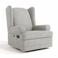 Storkcraft Serenity Wingback Upholstered Recliner Glider - Steel