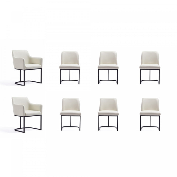 Serena Modern 8-Piece Dining Set in Ivory Dining Chair