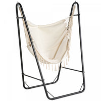 Outsunny Hammock Chair With Stand, Hammock Swing W/ Side Pocket, White
