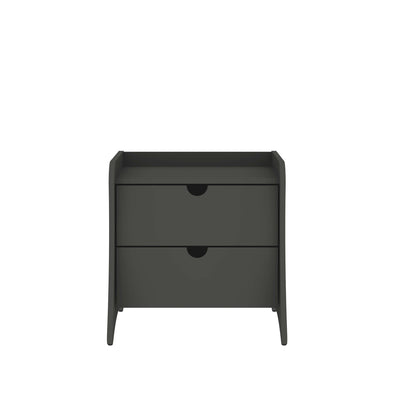 Coney Mid-Century Modern 20" Nightstand in Charcoal Gray (2-Drawer) | Table de nuit Coney style milieu du siecle 20" en gris charbon (2 tiroirs)