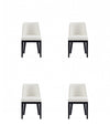 Gansevoort Modern Wood Vegan Leather Dining Chair in Ivory - Set of 4