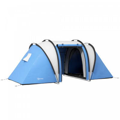Outsunny Camping Tent with 2 Bedrooms and Living Area, 3000mm Waterproof