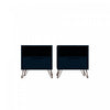 Rockefeller Mid-Century Modern 20\" Nightstand in Midnight Blue (1-Drawer) - Set of 2