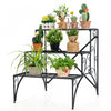 Costway 3 Tier Stair Style Metal Plant Stand Garden Shelf Flower Pot Display Rack