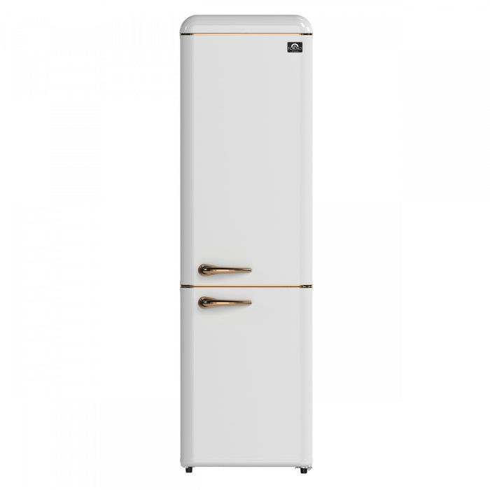 Forno Storico 22 Inch Retro Bottom Freezer Fridge in white, 9 cu.ft. - FFFFD1745-22WHT