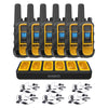 6 Dewalt DXFRS800 Work Site Walkie Talkies Plus Earpieces - 2 Watt, Heavy Duty, Long Range Indoor-Outdoor Two Way Radios + 22 Channel