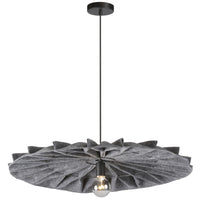 Dainolite Plegado 1 Light Pendant Matte Black Grey Felt Shade Lamp
