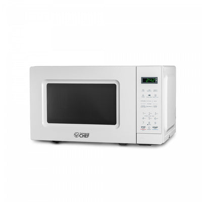 CHM Series Commercial Chef 0.7 Cu. Ft. Countertop Microwave Oven, CHM7MW, White Countertop Microwave Less 1cuft | Four a micro-ondes de comptoir Commercial Chef serie CHM, 0,7 pi³, CHM7MW, blanc