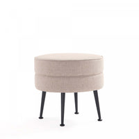Bailey Mid-Century Modern Upholstered Accent Ottoman in Wheat 