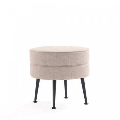 Bailey Mid-Century Modern Upholstered Accent Ottoman in Wheat | Bailey Pouf d’Appoint Rembourre Style Mid-Century Moderne en Ble