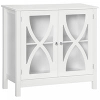 HOMCOM Kitchen Sideboard, Glass Door Buffet Cabinet with Adjustable Shelf
