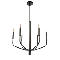 Dainolite Eleanor 6 Light Chandelier Matte Black Lamp