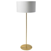 Dainolite Maine 1 Light Floor Lamp Aged Brass White Drum Shade
