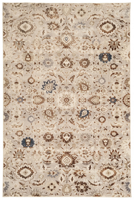 Lunelle Traditional Grey Washable Rug 6'7\" x 9'0\" Indoor Area Rug