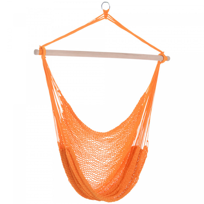 Outsunny Portable Hammock Chair, Hanging Woven Hammock Swing Chair Sleeping Bed For Outdoor Garden Yard Camping, Orange