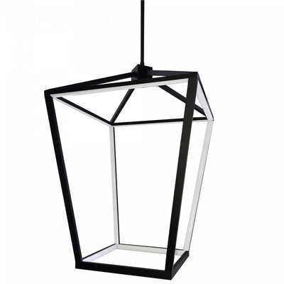 Dainolite Cage LED Pendant 64w Matte Black Finish White Diffuser Lamp|Luminaire suspendu Cage de Dainolite blanc qui diffuse la lumière, avec fini noir mat et ampoule à DEL de 64 W