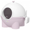 Pawhut Cat Litter Box With Lid, Enclosed Kitty Litter Box With Scoop, Leaking Sand Pedal, Top Handle, Pink