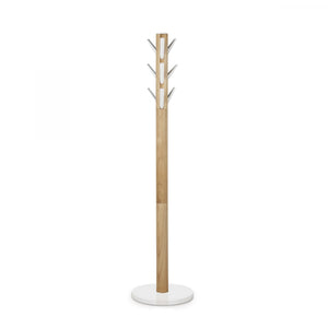 Umbra Modern Wood Flapper Coat Rack - White and Natural