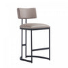 Juno Contemporary Modern Vegan Leather Metal Counter Stool in Taupe