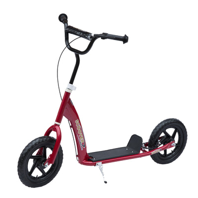 Homcom Kids Scooter Street Bike Bicycle For Teens Ride On Toy W/ 12'' Tire For 5-12 Year Old Red|Homcom Reglable Enfants Pro Stunt Scooter Enfants Velo De Rue Velo Avec Pneu 12" Rouge
