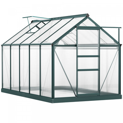 Outsunny 10.2' X 6.3' X 6.6' Clear Polycarbonate Greenhouse Large Walk-in Green House Garden Plants |Outsunny 10.2' X 6.3' X 6.6' Entree Jardin Serre Polycarbonate Panneaux Plantes Fleur Croissance Abr