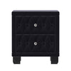 Sophia Elegant Velvet Nightstand with Drawers and Button-Tufted Design,Black
