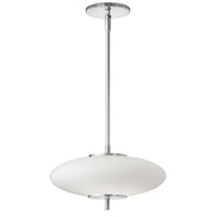 Dainolite Maddie LED Pendant 16w Polished Chrome Finish Opal White Glass Lamp