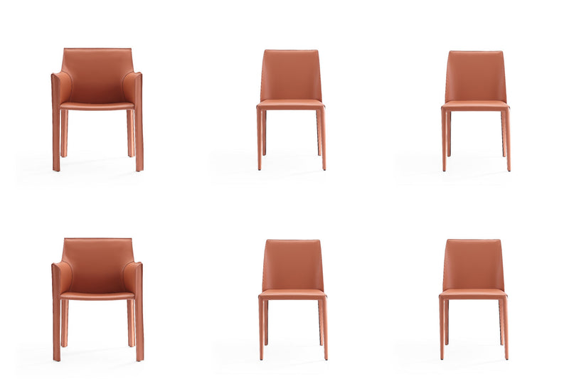 Paris Modern 6-Piece Dining Chair Set in Clay