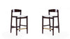 Klismos Mid-Century Modern Wood Upholstered Counter Stool in Ivory - Set of 2