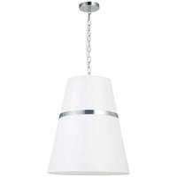 Dainolite Symphony 3 Light Pendant Polished Chrome Matte White Shade Lamp