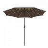 Costway 10 FT 112 LED Solar-Lighted Patio Market Umbrella Crank Tilt Outdoor Coffee