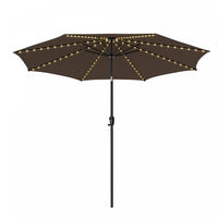 Costway 10 FT 112 LED Solar-Lighted Patio Market Umbrella Crank Tilt Outdoor Coffee