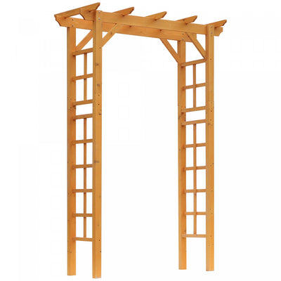 Outsunny 85" Wooden Garden Arbour For Wedding And Ceremony, Outdoor Garden Arch Trellis For Climbing|Outsunny Arbre De Jardin En Bois De 85", Treillis D'arche De Jardin Exterieur, Orange