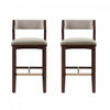 Patricia Modern Wood Upholstered Barstool in Linen - Set of 2