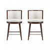 Evalyn Modern Wood Upholstered Counter Stool in White - Set of 2