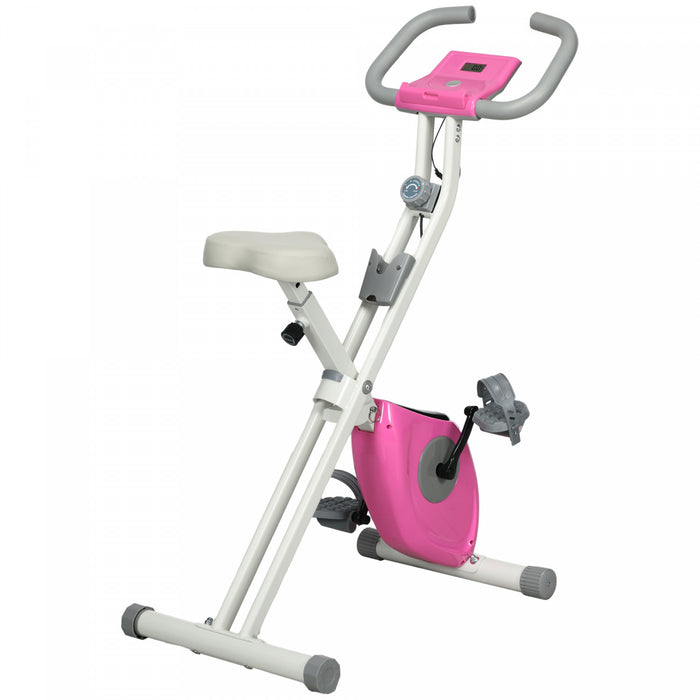 Soozier Foldable Exercise Bike With 8-level Magnetic Resistance, Pink