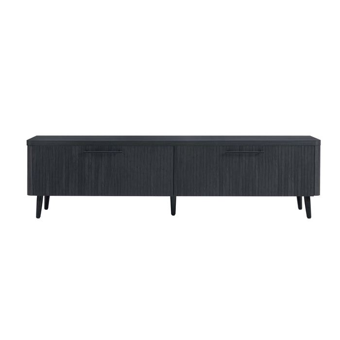 Jodie Mid-Century Modern 69\" Fluted TV Stand in Charcoal Gray