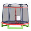 Outsunny 84.75\" Kids Trampoline 7 Ft Indoor Outdoor Trampolines With Safety Net Enclosure Built-in Zipper Padded Covering, For Boys And Girls, Red
