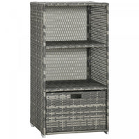 Outsunny Outdoor Storage Cabinet, Patio Storage Box Rack Rattan Wicker Pool Towel Valet Organizer Po
