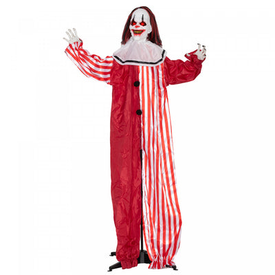 Outsunny Life Size Halloween Animated Clown, Scary Halloween Decorations