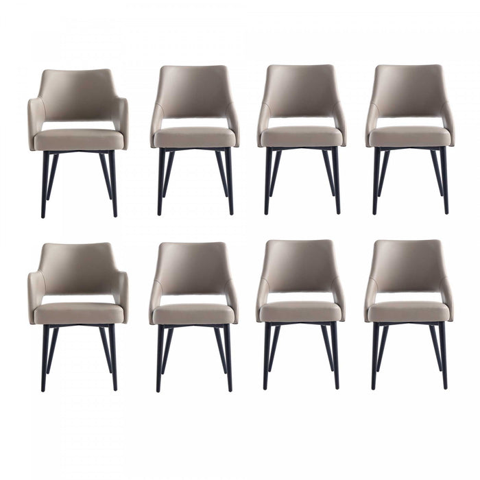 Tremont Modern 8-Piece Dining Chair Set in Taupe