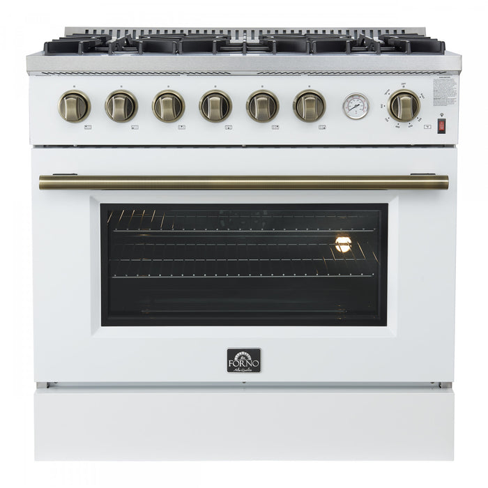 Forno Marco 36-inch Gas Range White 4.32 cu.ft - FFSGS6277-36WHT