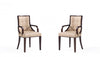 Fifth Avenue Traditional Wood Upholstered Dining Chair in Tan - Set of 2