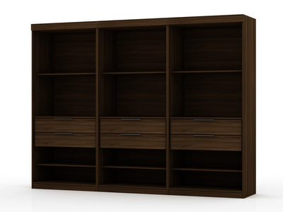 Mulberry Contemporary Modern 36" Wardrobe Closet in Chestnut Brown - Set of 3 | Armoire contemporaine moderne Mulberry 36" en brun chataigne - Ensemble de 3