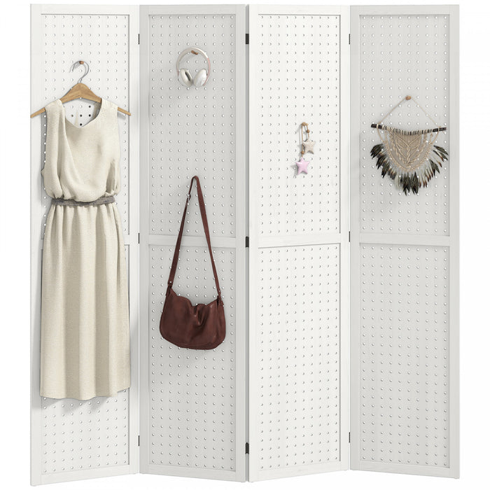 HOMCOM 4 Panel Folding Room Divider Privacy Screen Indoor Home Decoration