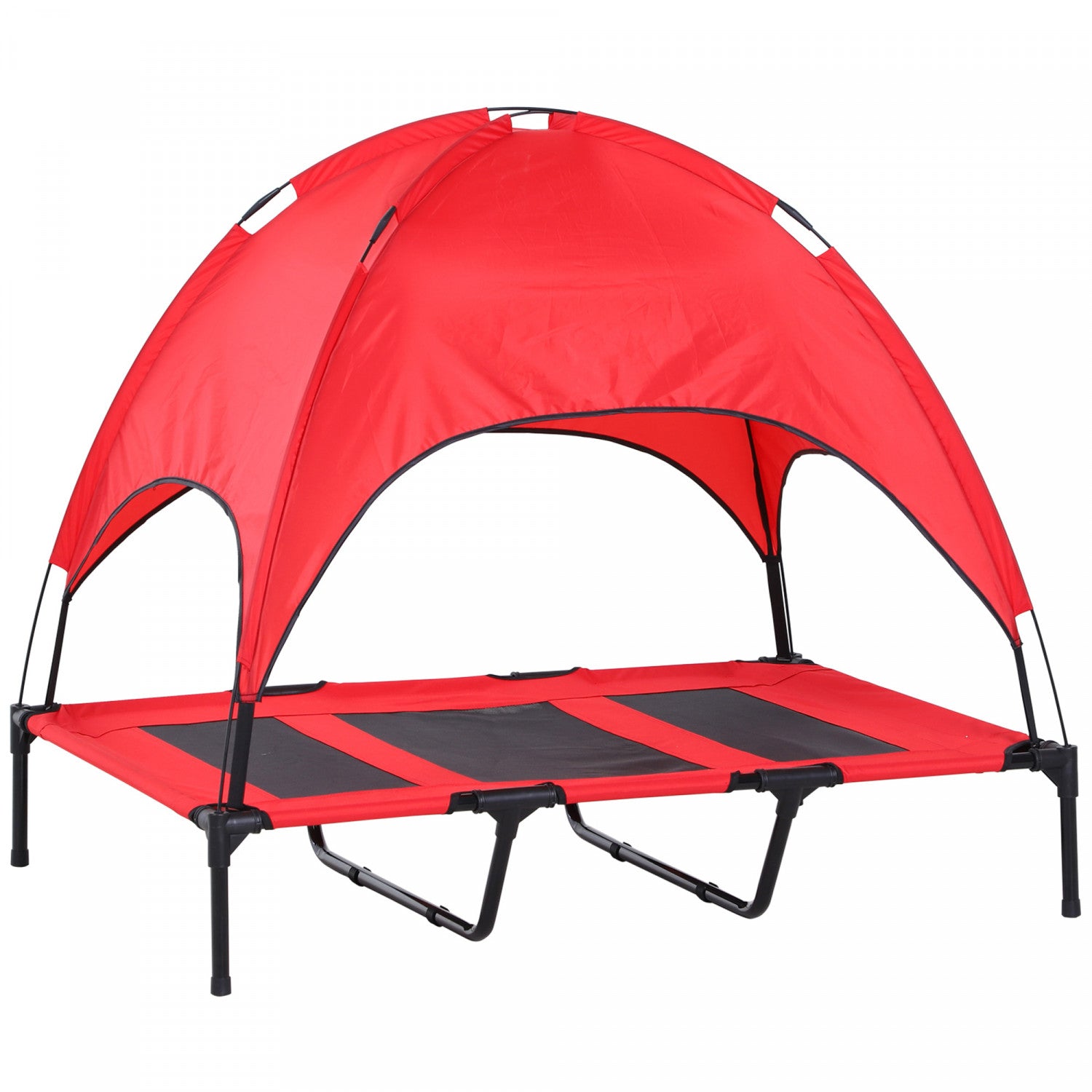 thumbnail image 2 of Costway 36" Portable Elevated Dog Cot With Removable Canopy | Cooling Outdoor Pet Bed In Gray 2 of 4