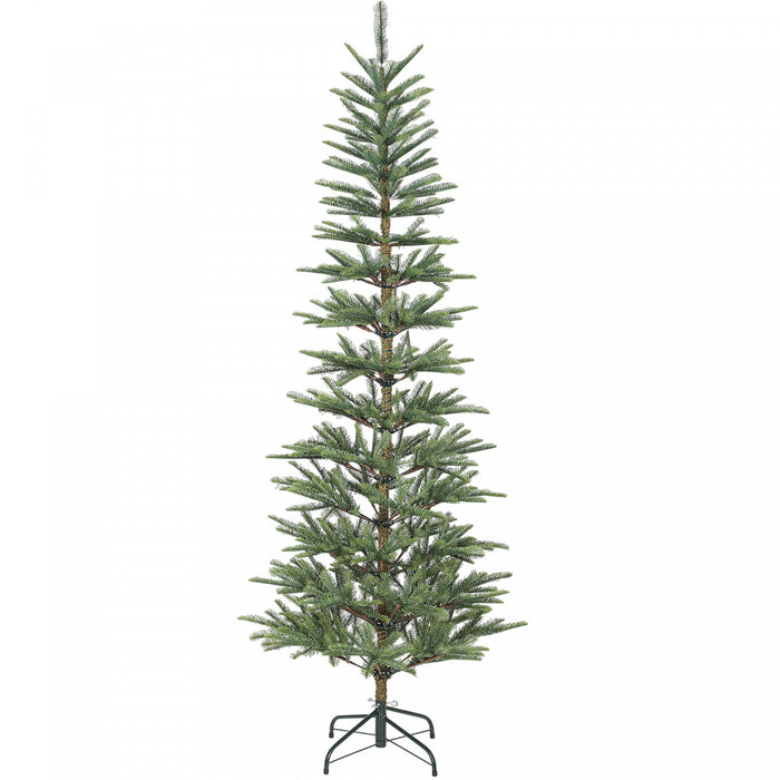 HOMCOM 7ft Fir Pencil Christmas Tree, Hinged Xmas Tree with 646 Branch Tips