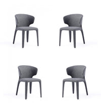 Conrad Mid-Century Modern Upholstered Dining Chair in Gray - Set of 4 